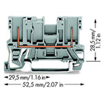 WAGO 769-156 2-pin Carrier Terminal Block Grey