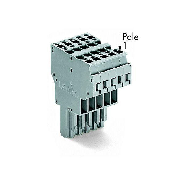  769-125 2-conductor Female Connector Codable 5-pole Grey