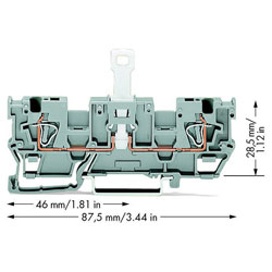 WAGO 769-242 1-conductor/1-conductor Disconnect Block 2-jumper Grey