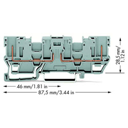 WAGO 769-161 2-pin Carrier Terminal Block 2 Jumper Positions 2-pole Grey