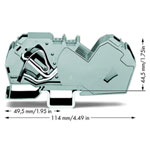 WAGO 785-601 2-conductor Through Terminal Block with End Plate Grey