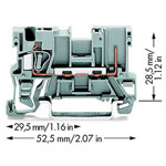 WAGO 769-176 1-conductor/1-pin Carrier Terminal Block Grey