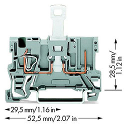 WAGO 769-232 1-conductor/1-pin Disconnect Carrier Terminal Block Grey