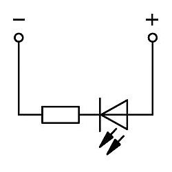 WAGO 769-239/281-413 1-conductor/1-pin LED Carrier Block Right Anode Grey