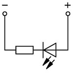 WAGO 769-239/281-413 1-conductor/1-pin LED Carrier Block Right Anode Grey
