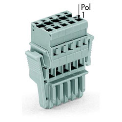 WAGO 769-102/021-000 1-conductor Female Plug with Lock Codable 2-pole Grey