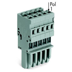 WAGO 769-106 1-conductor Female Plug Codable Straight 6-pole Grey