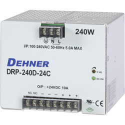 Dehner Elektronik DRP240D-24CTN DIN Rail Power Supply 24VDC 10.0A 240W 1-Phase