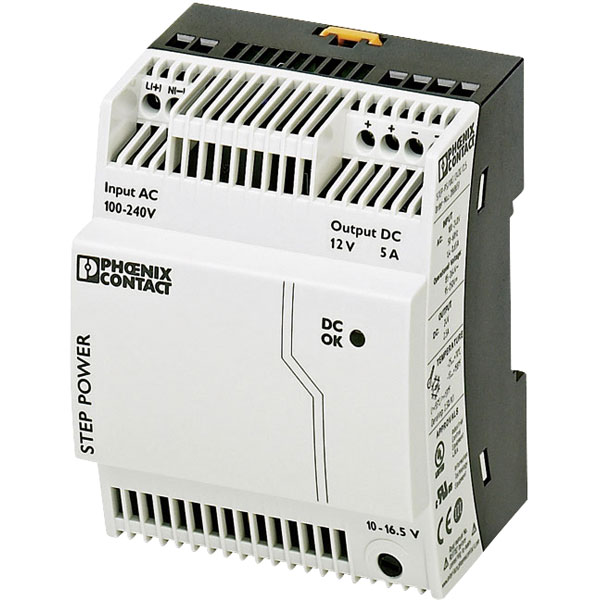 Phoenix Contact 2868583 STEP-PS/1AC DIN Rail Power Supply 12V DC 5...