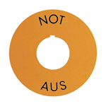 Rafi 5.76.204.101/0400 Adhesive Label Round Ø22.3/60mm 1x NOT-AUS Yellow