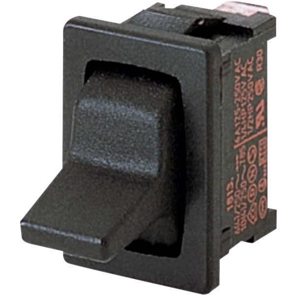  1811.1102 Toggle Switch with Wide Rocker 10A SPST On-Off Black Faston