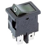 Marquardt 1855.0108 4A IP40 Illuminated Rocker Switch DPST Green Solder Tag