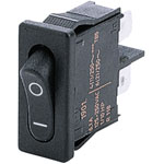 Marquardt 1901.1103 6A Rocker Switch SPST On-Off Faston Black 21mm I/0