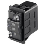 Marquardt 3250.0367 Rocker Switch 10A IP66/IP67 2x SPST On-Off-On Latch Faston