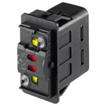 Marquardt 3250.0577 LED Rocker Switch 10A 24V DC IP66/67 2xSPDT Momentry Green