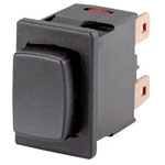 Marquardt 1683.1201 16A 250V AC IP40 Momentary Pushbutton SPNO On-Off Blk Faston