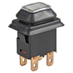 Marquardt 1683.8101 16A 250V AC IP65 Pushbutton SPST On-Off Black Faston