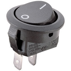 Marquardt 1881.1103 Round Rocker Switch 12A IP40 SPST On-Off Black I/0