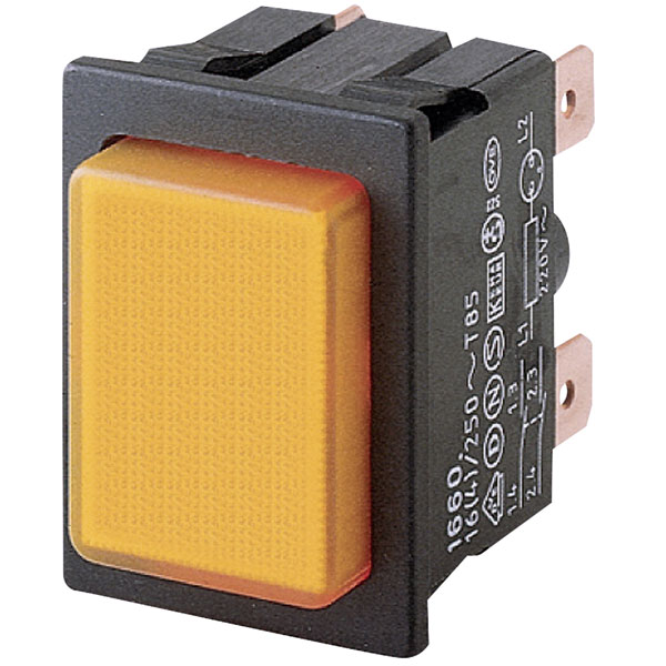  1660.0201 Illuminated Pushbutton 16A IP40 DPST Faston Orange