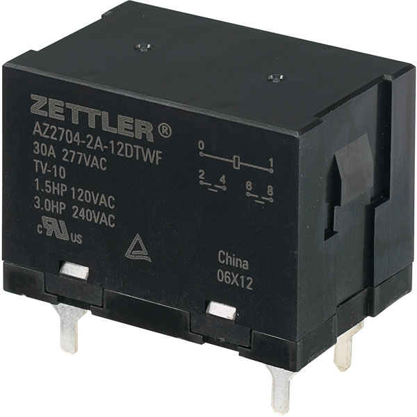 Zettler Electronics AZ27042A12DTWF PCB Mount Relay 2 NO, DPSTNO