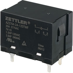 Zettler Electronics AZ2704-2A-12DTWF PCB Mount Relay 2 NO, DPST-NO