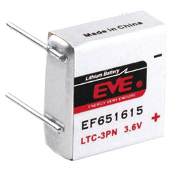 EVE EF651615 LTC-3PN Size 400mAh Lithium Battery Cell 3.6V PCB Pin 232541