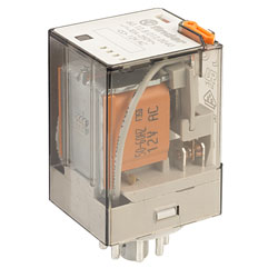 Finder 60.12.8.012.0040 2PCO Plug in Relay 12VAC 10A with Push to Test Button