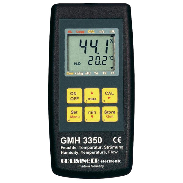 Greisinger GMH 3350 Thermo Hygrometer & Flow Rate Meter Rapid Online