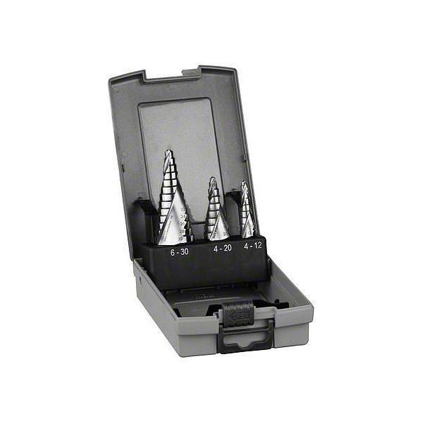 Bosch 2608587426 Step Drill HSS Triangle Shank Set 4-12/ 4-20/ 6-3...