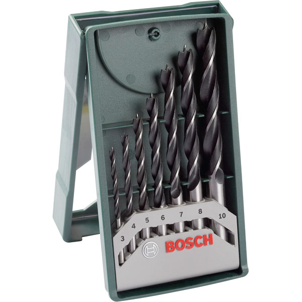 Bosch 2607019580 Wood Twist Drill Set Straight Shank 3 to 10mm 7-pcs
