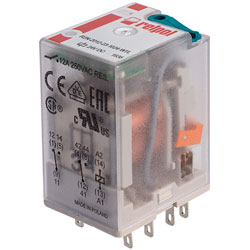 Relpol R2N-2012-23-1024-WTL Industrial 24V DC 12A DPDT Plug-In Relay