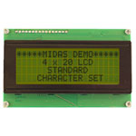 Midas Displays MC42005A6W-SPTLY-V2 4x20COB LCD Black on Yellow/Green 5mm Text