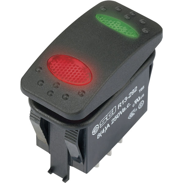 SCI R13 292D6 0 Toggle Switch 250V AC 8A 1x On Off On IP67 Latch