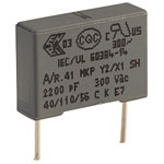 Kemet R413F12200000M 2.2nf Radial Poly. Capacitor 20% 300V Y2/X1
