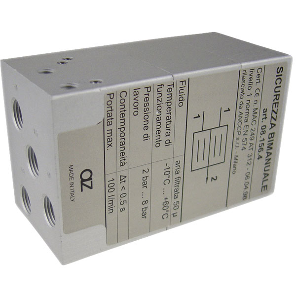 AZ Pneumatica AZ08.156.04 Certified Two-Hand Safety Valve Signal E...