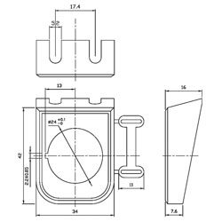 SCI PR18 B1 Mounting Plate for R13 203 Series Rocker Switch