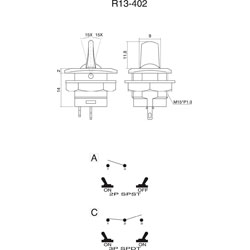 SCI R13 402C 05 SPDT Toggle Switch 250V AC 3A Rapid Online