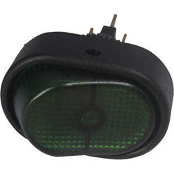 SCI R13-133B-SQ GREEN SPST Illuminated Rocker Switch 12V 30A