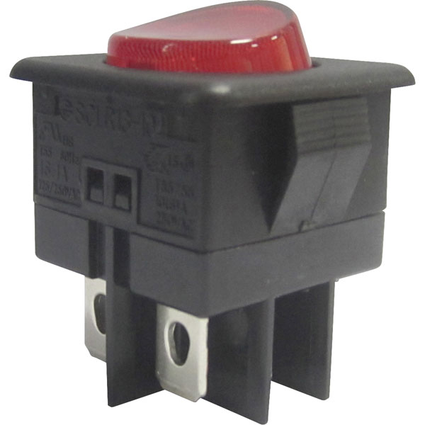 SCI R13 104B 01 DPST Illuminated Rocker Switch 10A Red Rapid Online