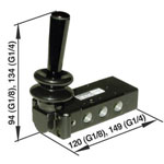 Norgren X3347802 5/3 Lever/Spring/Lever Actuated Inline Spool Valve G1/8 Port