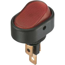 SCI R13-133B3 SPST Illuminated Rocker Switch 12V 30A Red