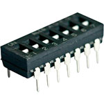 TE 1-1825002-3 ADF DIP Switch Through Hole Gold 8P Black