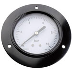 ICH 304.63.10 Pressure Gauge 1/4 Rear Panel Mount Port 0 to 10 bar 63mm Dia.