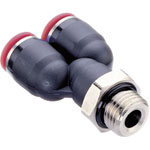 Norgren Pneufit C C02880628 Swivel Y Adaptor 2 x 6mm Hose O/D G1/4 Thread