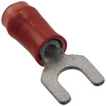 TE 130517 PIDG Terminal Spade M4 Stud Tin 22-16AWG Red