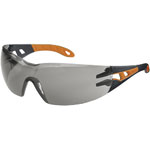 uvex 9192.245 pheos Safety Spectacles - Black/Orange Frames - Grey Lens