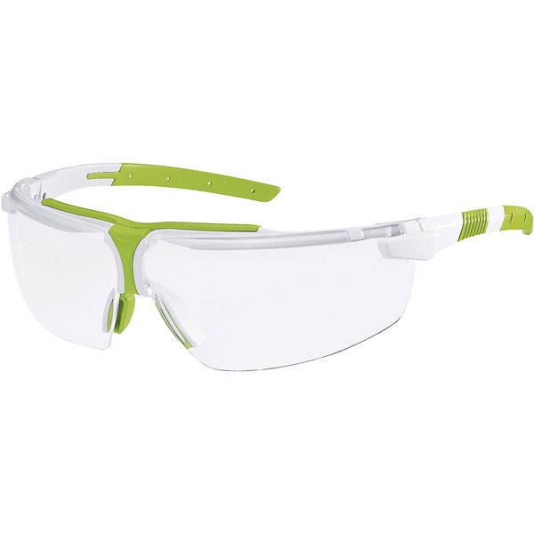 uvex 9190.315 i-3 Safety Spectacles - White/Lime Frames - Clear Lens ...