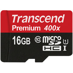 Transcend TS16GUSDCU1 microSDXC/SDHC Class 10 UHS-I 400x (Premium) 16GB