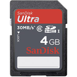 SanDisk SDSDH-004G-U46 Ultra 4GB SDHC Card Class 6 30MB/s