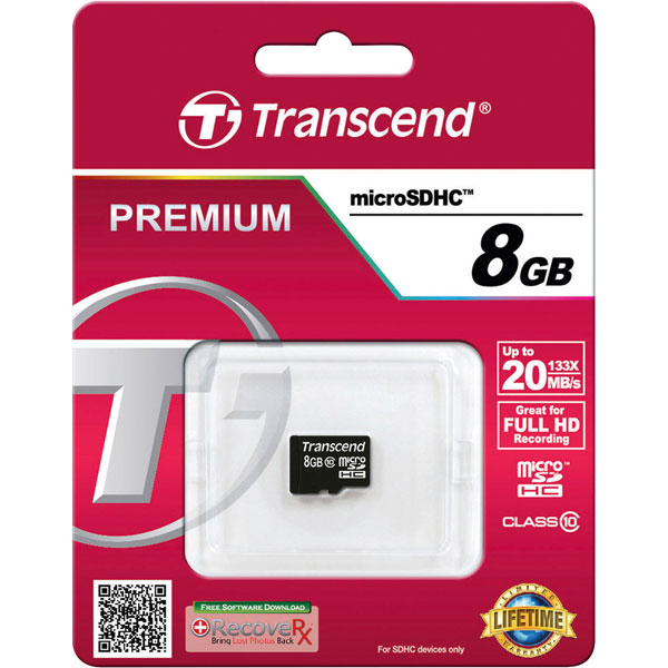 Transcend TS8GUSDC10 microSDXC/SDHC Class 10 (Premium) 8 GB | Rapid Online